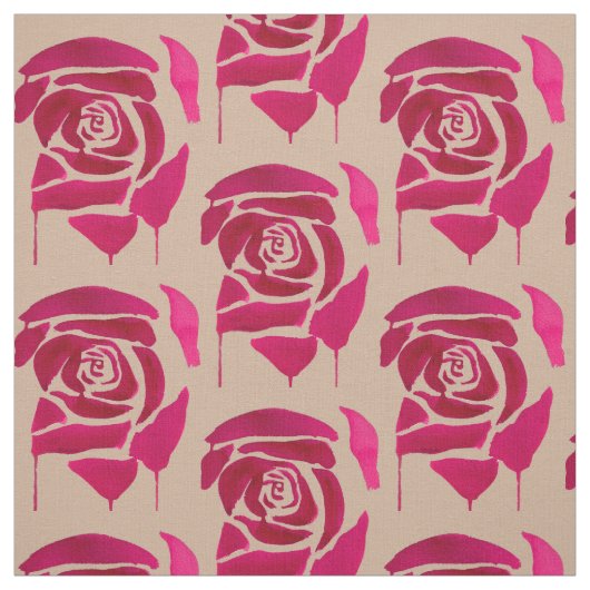 抽象芸術水彩バラオリジナルアートフローラ ファブリック (見本)