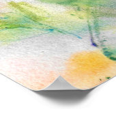 抽象芸術水彩バラ ポスター (角)