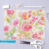 抽象芸術水彩バラ 薄葉紙 (クラフト)