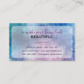 抽象芸術水彩パープルファッショントレンディー モダン 名刺 (裏面)