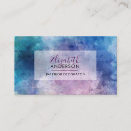 抽象芸術水彩パープルファッショントレンディー モダン 名刺