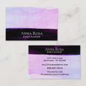 *~*抽象芸術水彩パープルブラックラベンダーピンク 名刺 (正面/裏面)