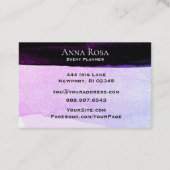 *~*抽象芸術水彩パープルブラックラベンダーピンク 名刺 (裏面)