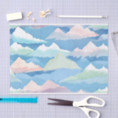 抽象芸術水彩ヒルズ&マウンテンズ自然 薄葉紙 (クラフト)