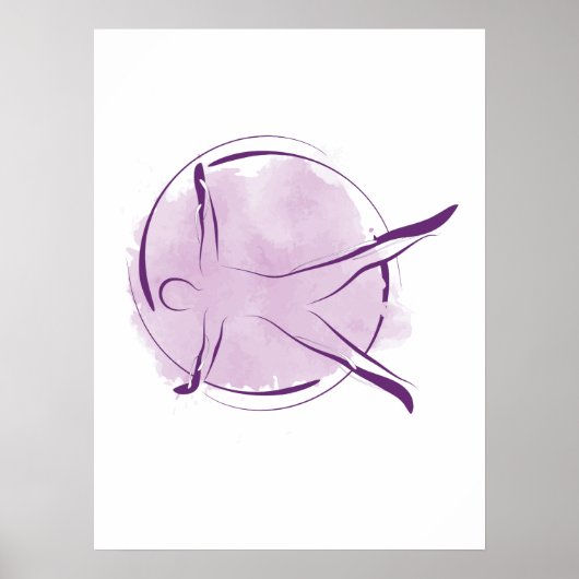 抽象芸術水彩ピラティス ポスター (正面)