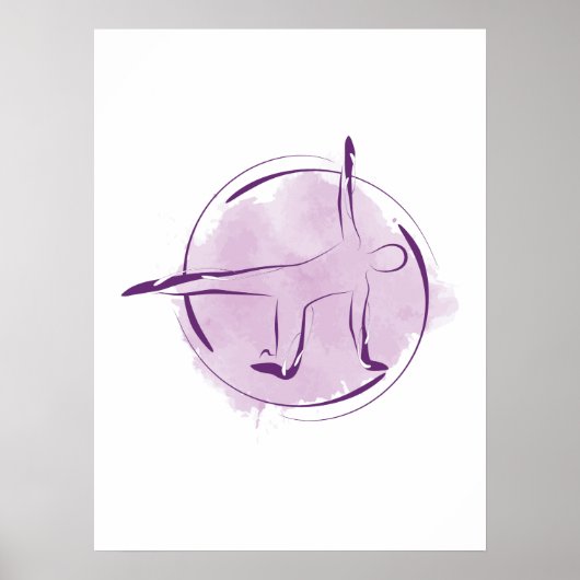 抽象芸術水彩ピラティス ポスター (正面)