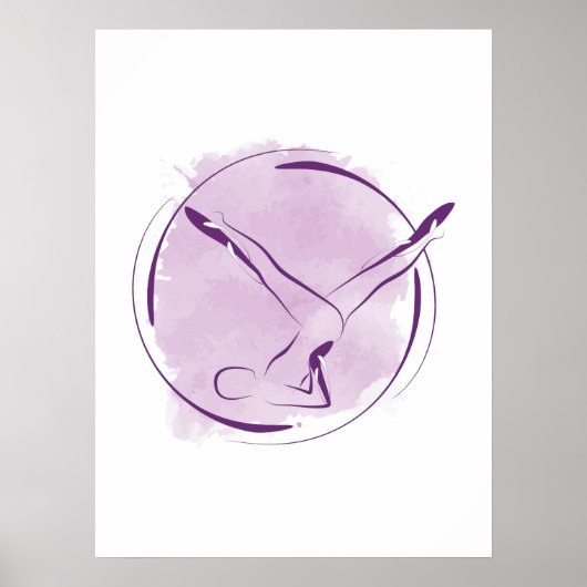 抽象芸術水彩ピラティスTシャツ ポスター (正面)