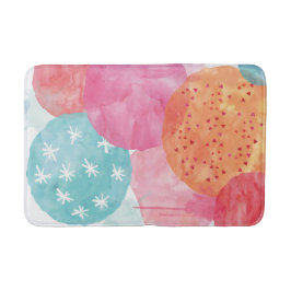 抽象芸術水彩ピンクとオレンジのバスマット バスマット