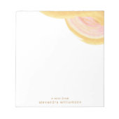 抽象芸術水彩ピンクと金ゴールド パーソナライズされた ノートパッド (正面)