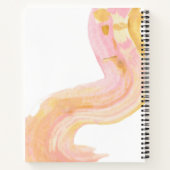 抽象芸術水彩ピンクと金ゴールド パーソナライズされた ノートブック (裏面)