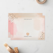 抽象芸術水彩ピンクアップル先生 ノートカード (正面/裏面インサイチュ)