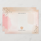 抽象芸術水彩ピンクアップル先生 ノートカード (正面/裏面)