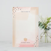 抽象芸術水彩ピンクアップル先生 便箋 (スタンド正面)