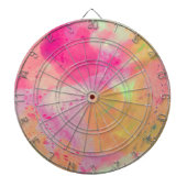 抽象芸術水彩ピンクイエローパープルスプラッシュ ダーツボード (正面)
