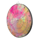 抽象芸術水彩ピンクイエローパープルスプラッシュ ダーツボード (正面右)