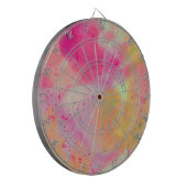 抽象芸術水彩ピンクイエローパープルスプラッシュ ダーツボード (正面左)