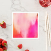 抽象芸術水彩ピンクコーラルオレンジカラフル スタンダードカクテルナプキン (インサイチュ)