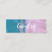 抽象芸術水彩ピンクティール（緑がかった色）カスタムソーシャルアイコン スキニー名刺 (正面)