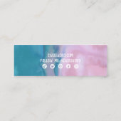 抽象芸術水彩ピンクティール（緑がかった色）カスタムソーシャルアイコン スキニー名刺 (裏面)