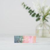 抽象芸術水彩ピンクティール（緑がかった色）カスタムソーシャルアイコン スキニー名刺 (スタンド正面)