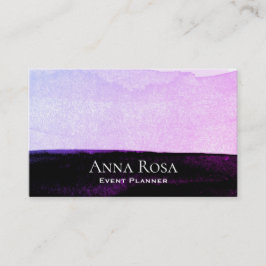 *~*抽象芸術水彩ピンクパープルブラックラベンダー 名刺