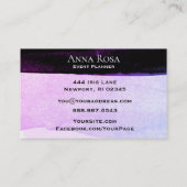 *~*抽象芸術水彩ピンクパープルブラックラベンダー 名刺 (裏面)