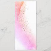 抽象芸術水彩ピンクブラシストロークと金ゴールド   メニュー (裏面)