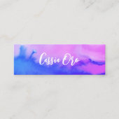 抽象芸術水彩ピンクブルーカスタムソーシャルアイコン スキニー名刺 (正面)