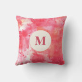 抽象芸術水彩ピンクモノグラム クッション (裏面)