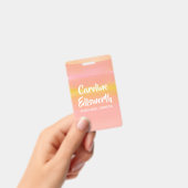 抽象芸術水彩ピンク黄パーソナライズされた色 バッジ (Handheld)