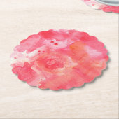 抽象芸術水彩ピンク ペーパーコースター (アングル)