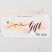 *~*抽象芸術水彩ピーチピンクギフトカード (正面/裏面)