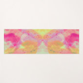 抽象芸術水彩ファインアートピンクイエローパープル ヨガマット (正面(横))