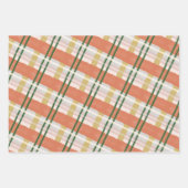 抽象芸術水彩フェスティバルオレンジ&グリーンパターン ラッピングペーパーシート (正面3)