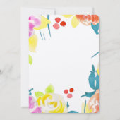 抽象芸術水彩フローラブライダルシャワー 招待状 (裏面)