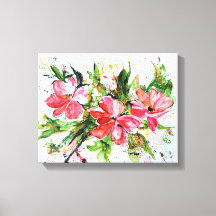 抽象芸術水彩フローラプリント