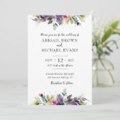 抽象芸術水彩フローラ結婚式招待状 招待状 (スタンド正面)