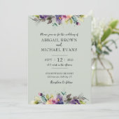 抽象芸術水彩フローラ結婚式招待状 招待状 (スタンド正面)