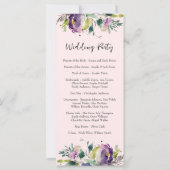抽象芸術水彩フローラ結婚式 プログラム (裏面)