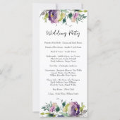 抽象芸術水彩フローラ結婚式 プログラム (裏面)