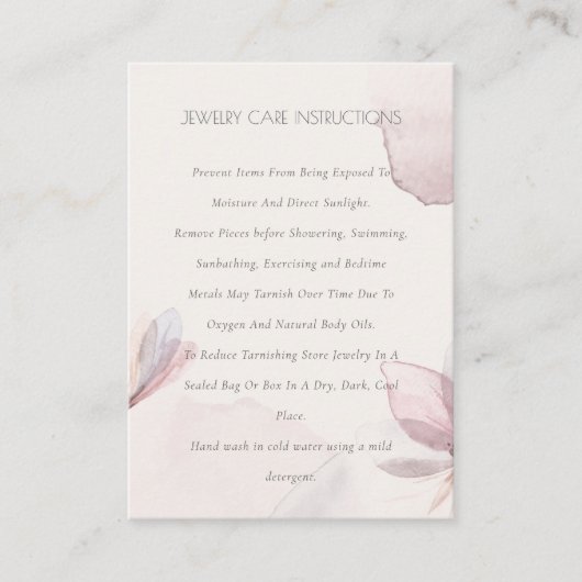 抽象芸術水彩フローラ赤面気にジュエリー 名刺 (正面)