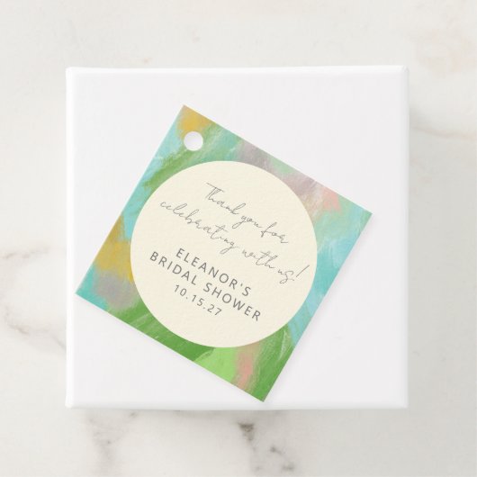 抽象芸術水彩ブライダルシャワーカスタムサンキュー フェイバータグ (インサイチュ)