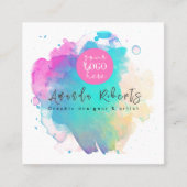 抽象芸術水彩ブラシストロックアーティスト スクエア名刺 (正面)