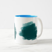抽象芸術水彩ブラシストロークコーヒーマグ ツートーンマグカップ (正面右)