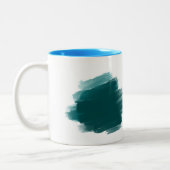 抽象芸術水彩ブラシストロークコーヒーマグ ツートーンマグカップ (左)