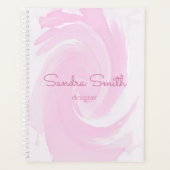 抽象芸術水彩ブラシストロークピンク プランナー手帳 (正面)