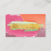 抽象芸術水彩ブラシストローク紹介カード 紹介カード (裏面)