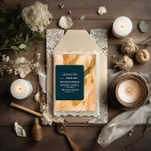 抽象芸術水彩ブラシストロ結婚ーク 招待状