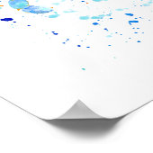 抽象芸術水彩ブルーカニプリント ポスター (角)