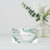 抽象芸術水彩ブルーグリーンゲート 名刺 (スタンド正面)